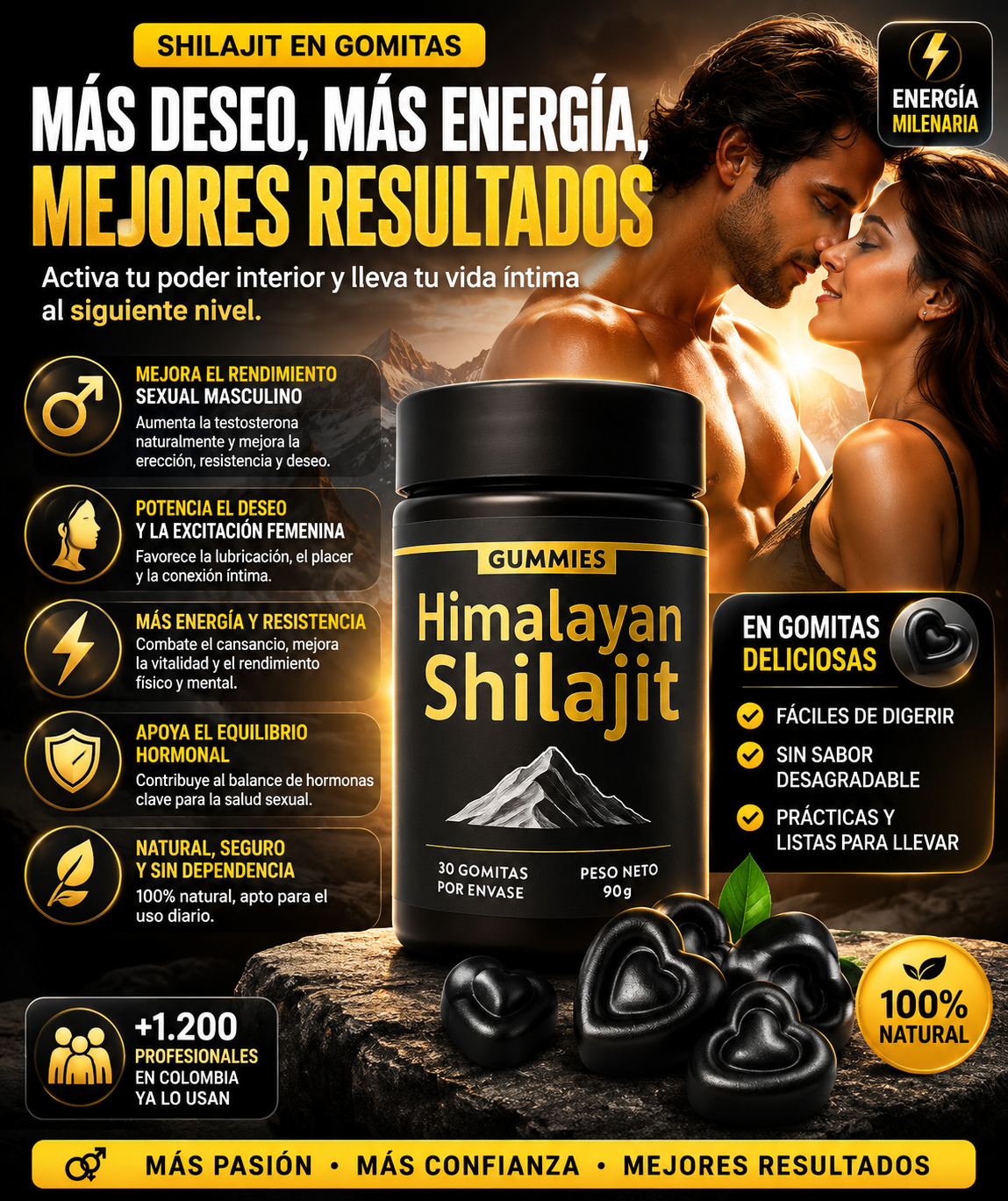 Shilajit Vital Gummies - Potencia Natural para tu Desempeño Sexual