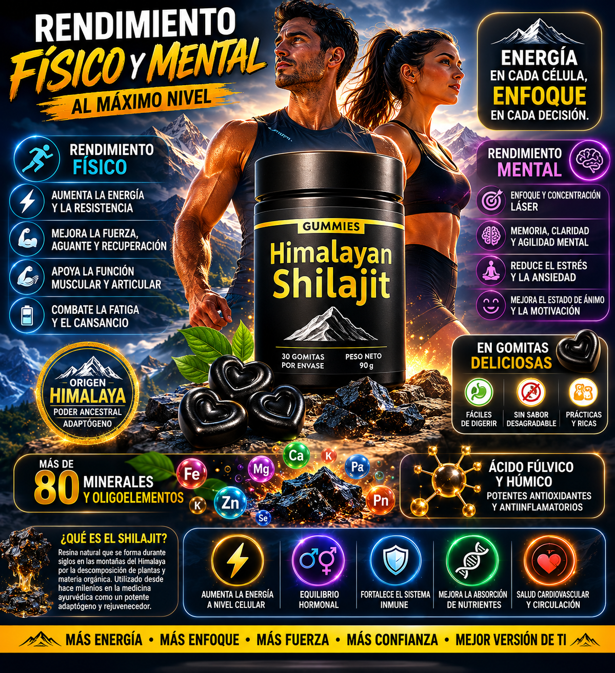 Shilajit Vital Gummies - Potencia Natural para tu Desempeño Sexual